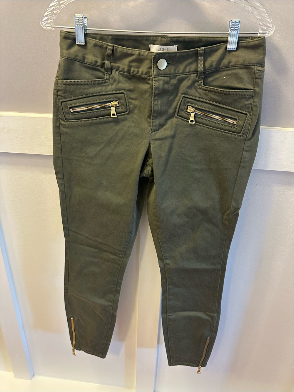 LOFT Olive Green Zip-Pocket Women’s Jeans 4P